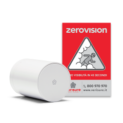 Il fumogeno ZeroVision con un dissuasore dell'antifurto verisure