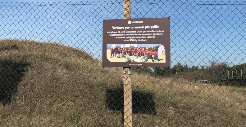 Cartello Verisure iniziativa volontariato aziendale con Legambiente