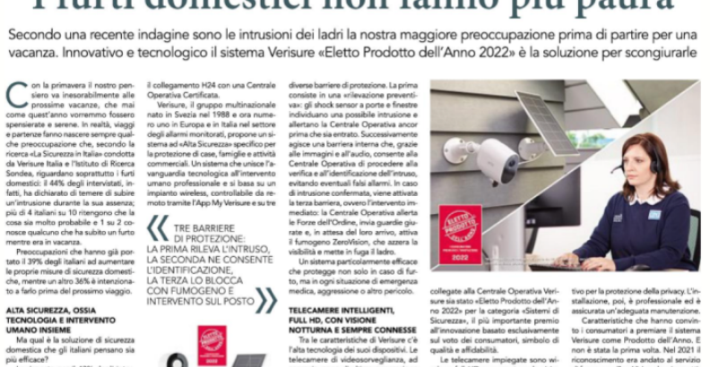 Verisure su Corriere della Sera